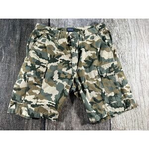 Levi's Strauss & Co Camo Cargo Shorts Men's Size 34 Secure Green 100% cotton